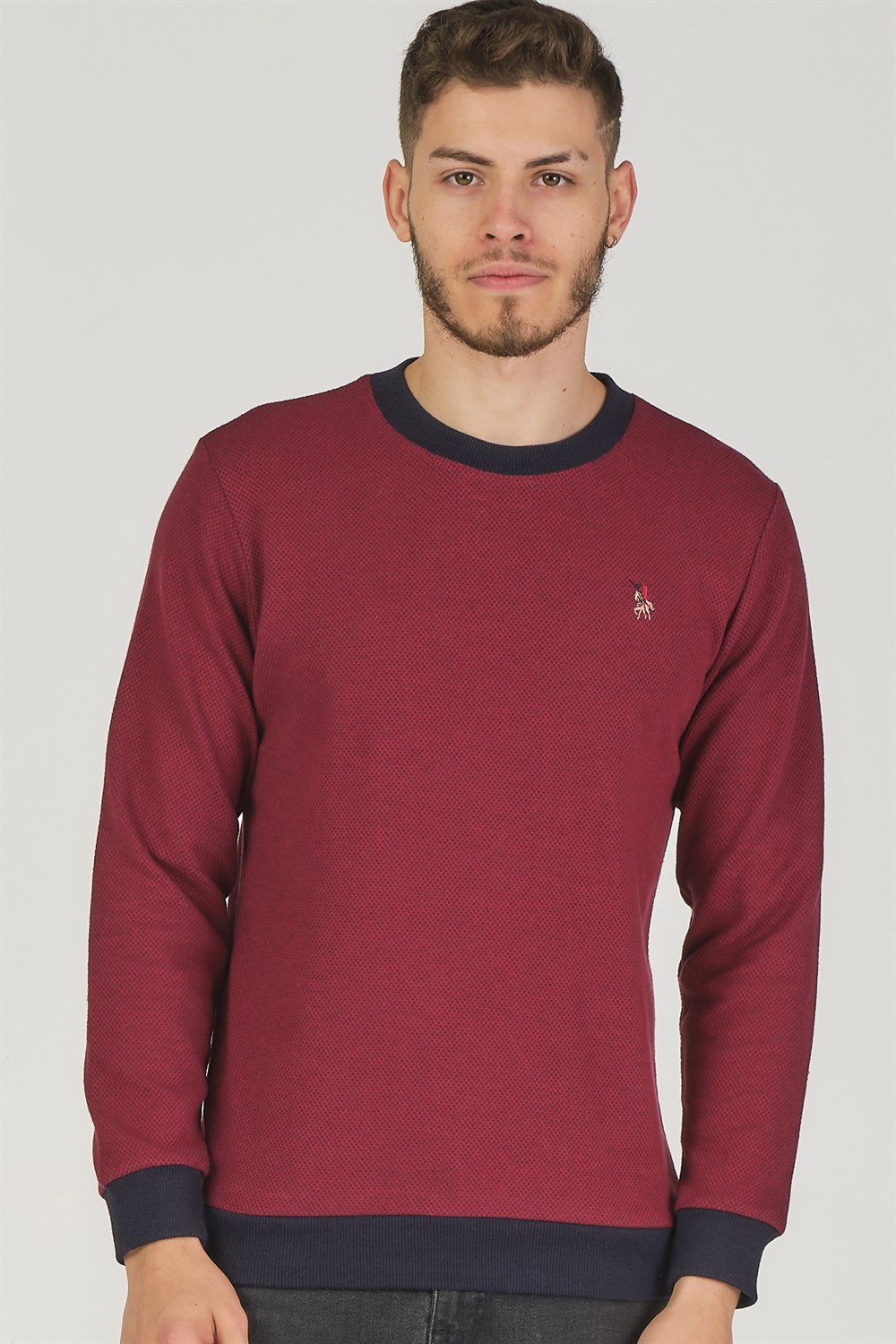 V4004 DEWBERRY ERKEK SWEATSHIRT-BORDO