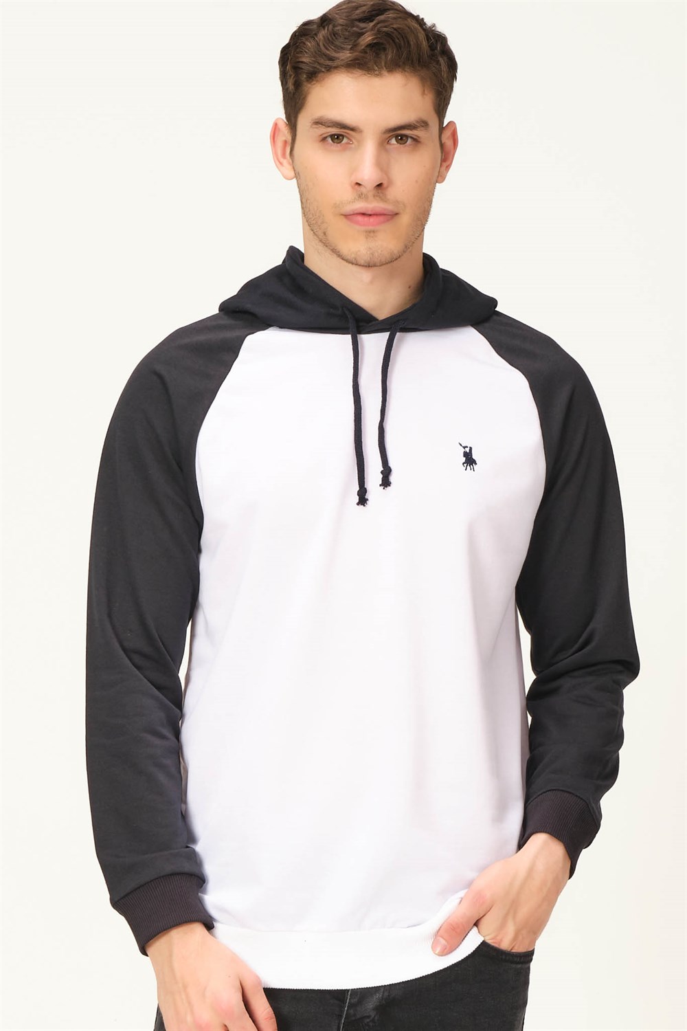 V4005 DEWBERRY ERKEK SWEATSHIRT-BEYAZ-LACİVERT