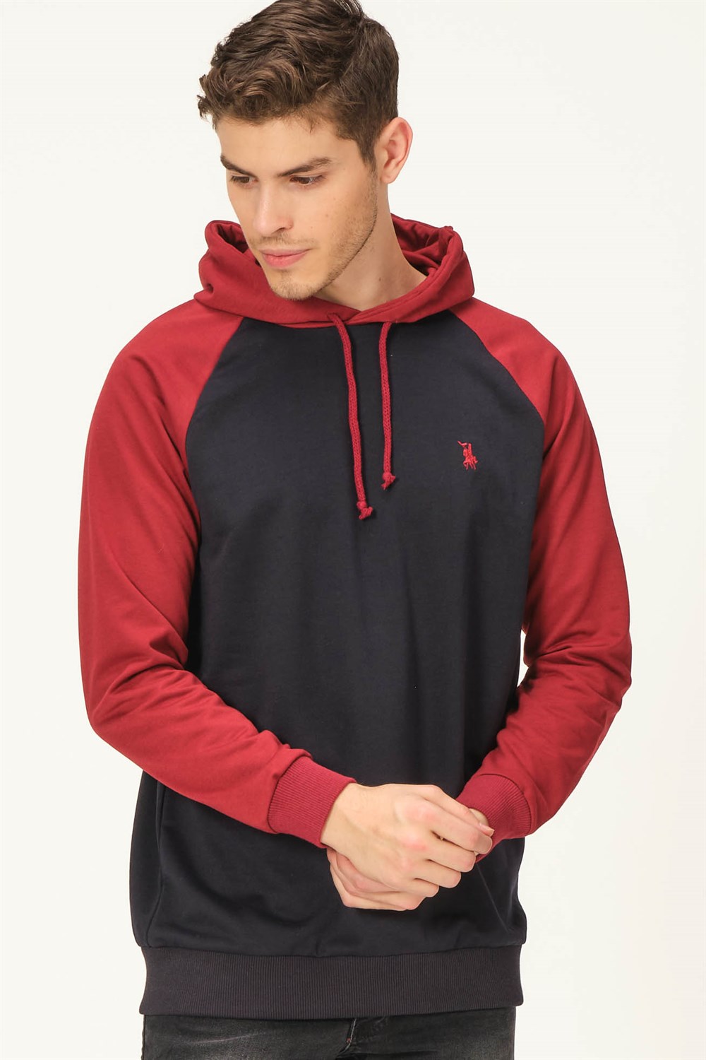 V4005 DEWBERRY ERKEK SWEATSHIRT-LACİVERT- BORDO