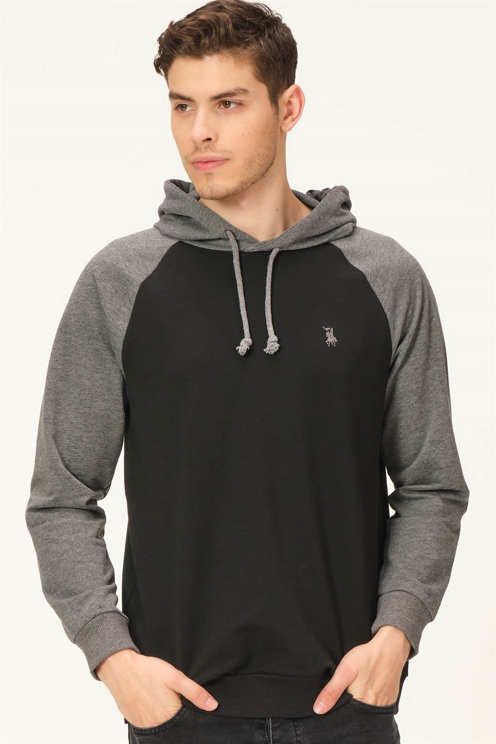 V4005 DEWBERRY ERKEK SWEATSHIRT-SİYAH-ANTRASİT