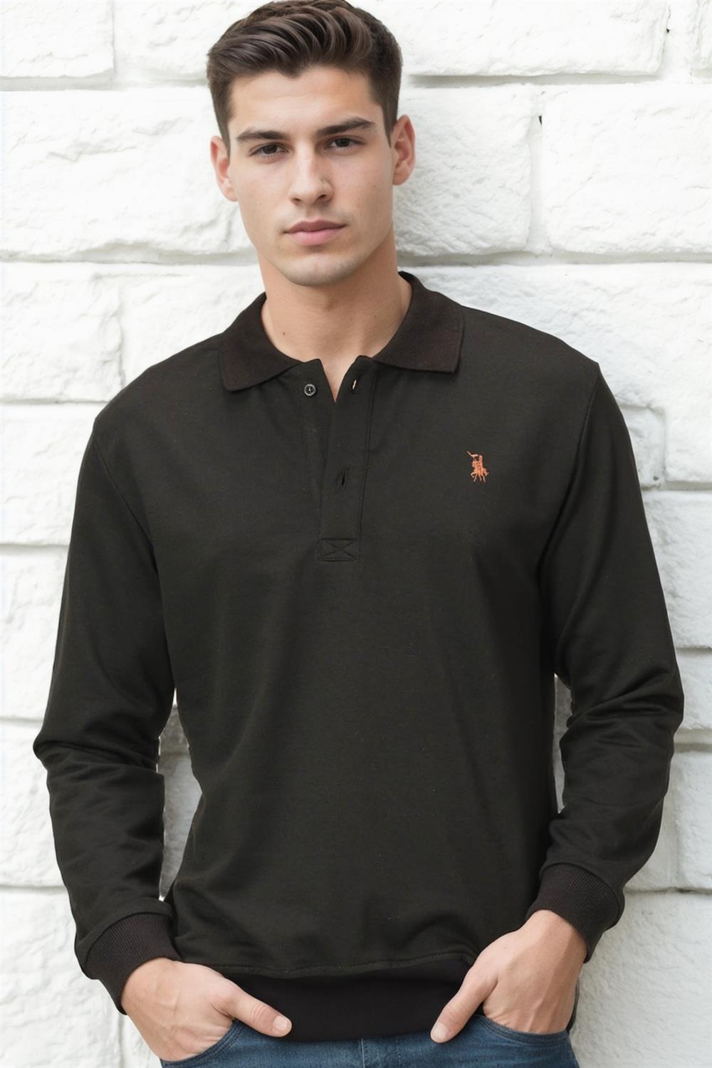 V4007 DEWBERRY ERKEK SWEATSHIRT-DÜZ SİYAH