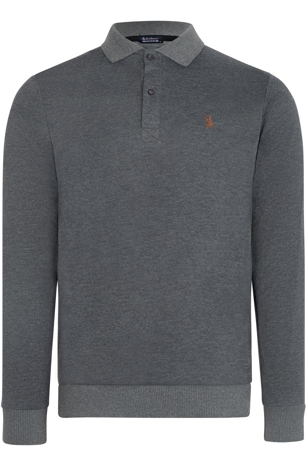 V4007 DEWBERRY ERKEK SWEATSHIRT-KOYU ANTRASİT