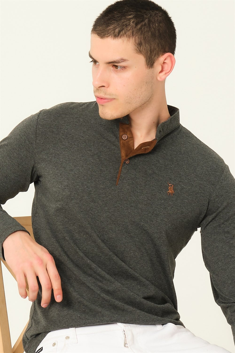 V4009 DEWBERRY ERKEK SWEATSHIRT-ANTRASİT