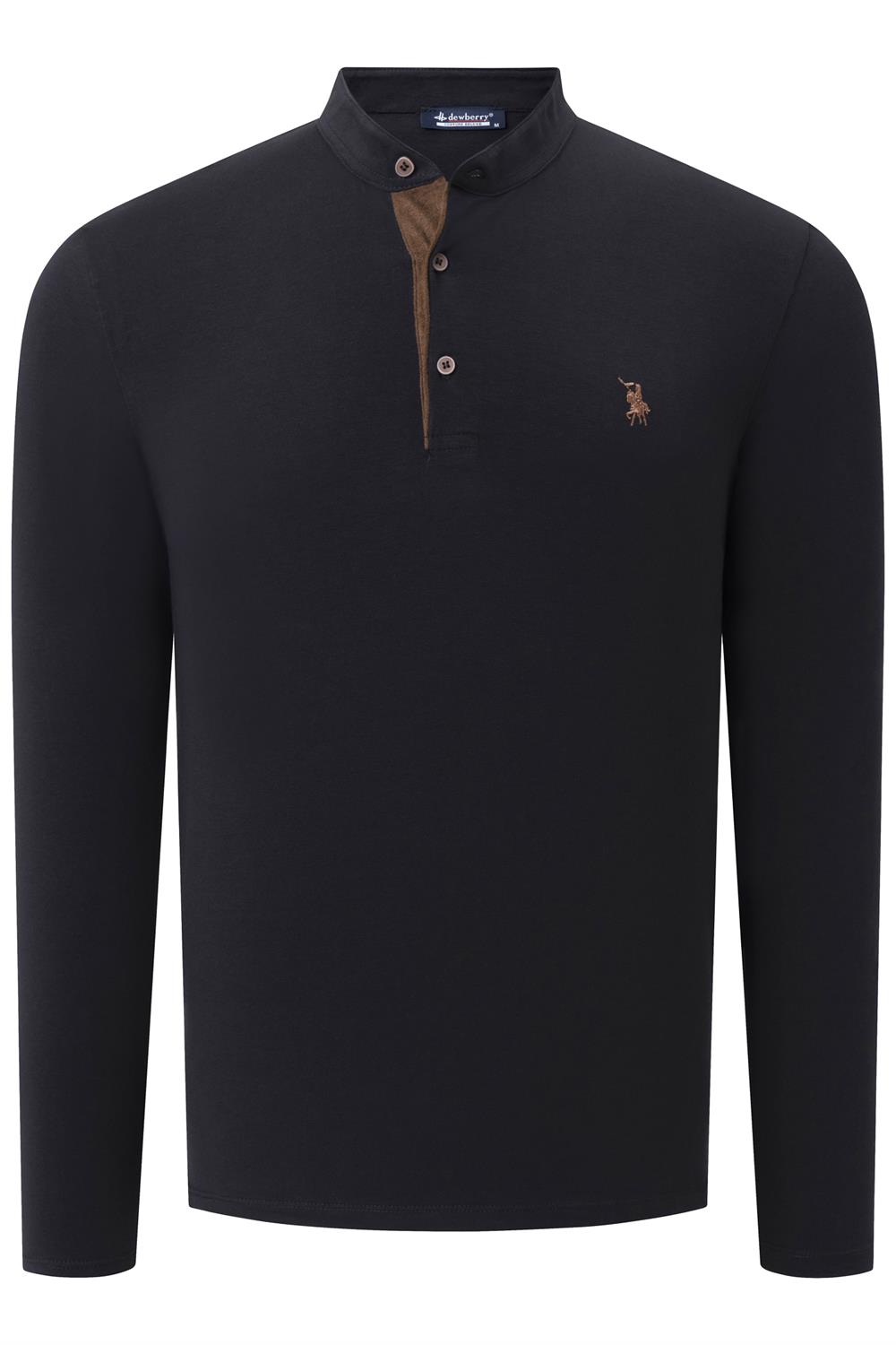 V4009 DEWBERRY ERKEK SWEATSHIRT-DÜZ SİYAH