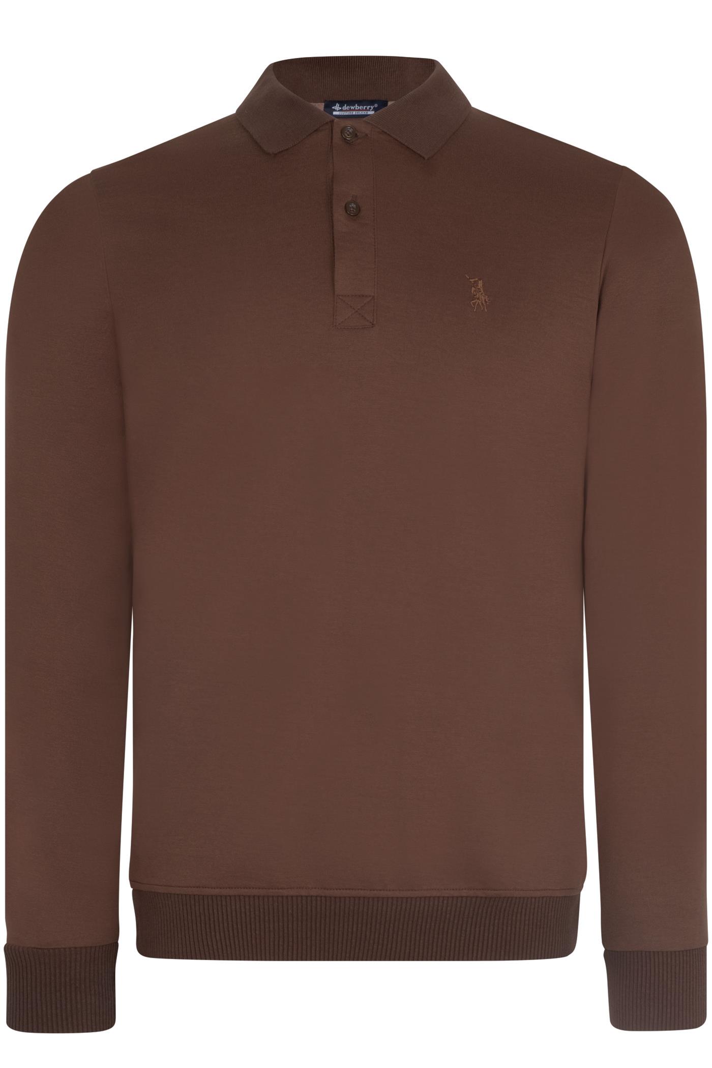 V9007 DEWBERRY ERKEK SWEATSHIRT-KAHVE