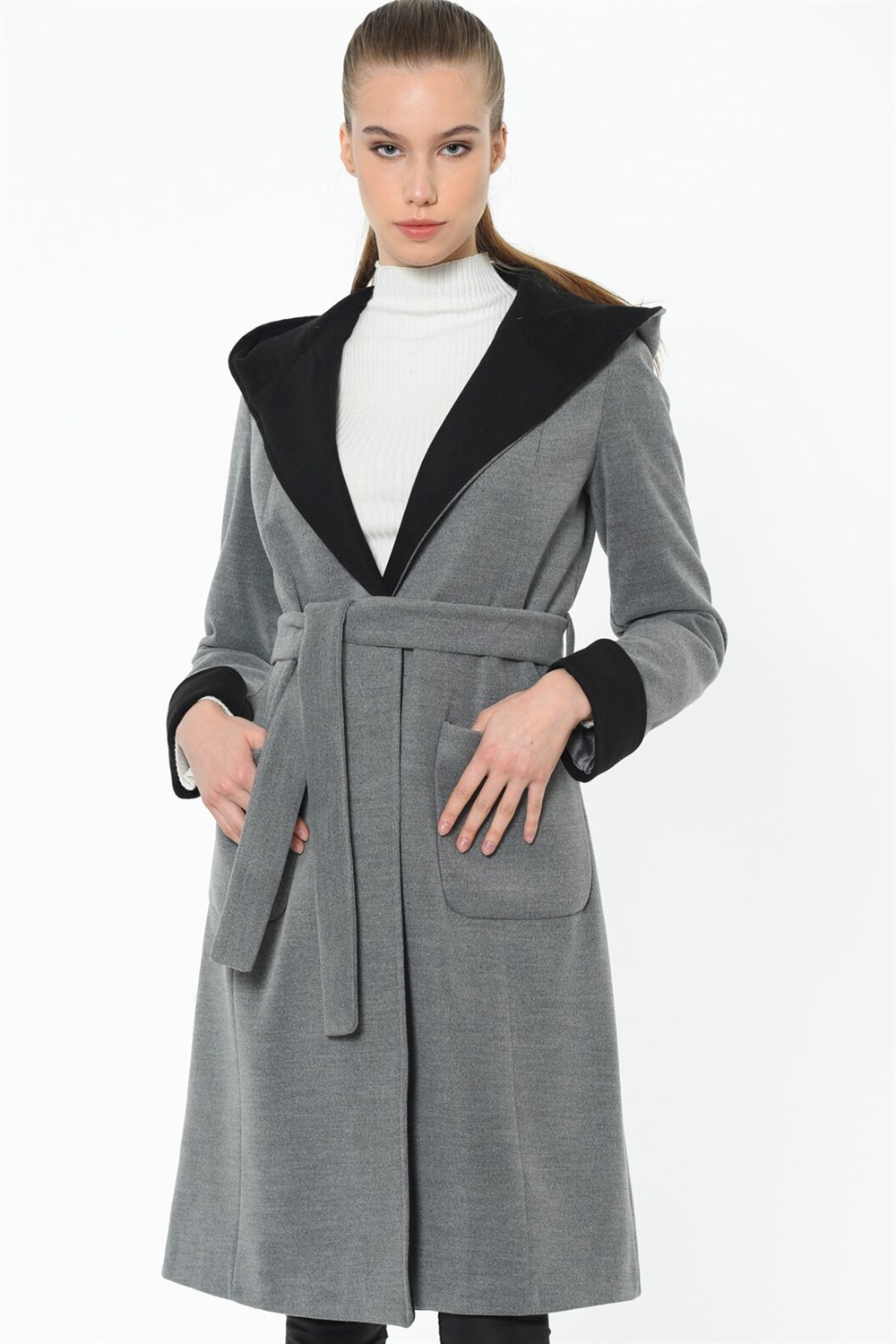 Z6422 DEWBERRY BAYAN PALTO-GRİ