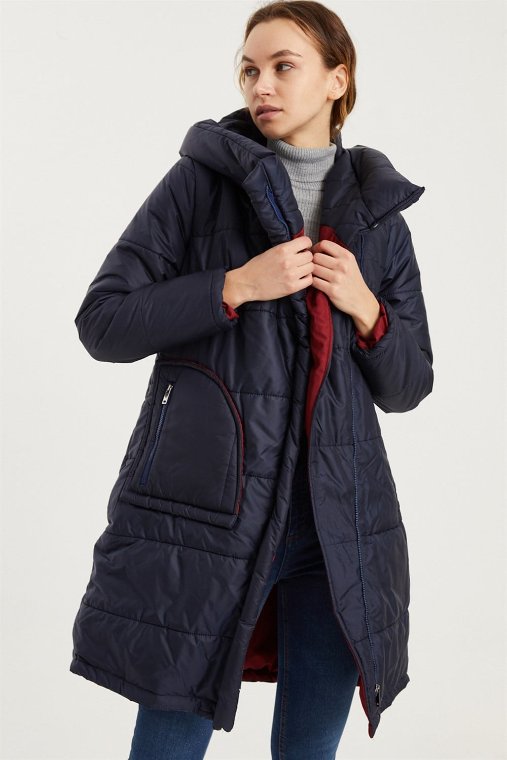 Z6652 DEWBERRY BAYAN KABAN-LACİVERT