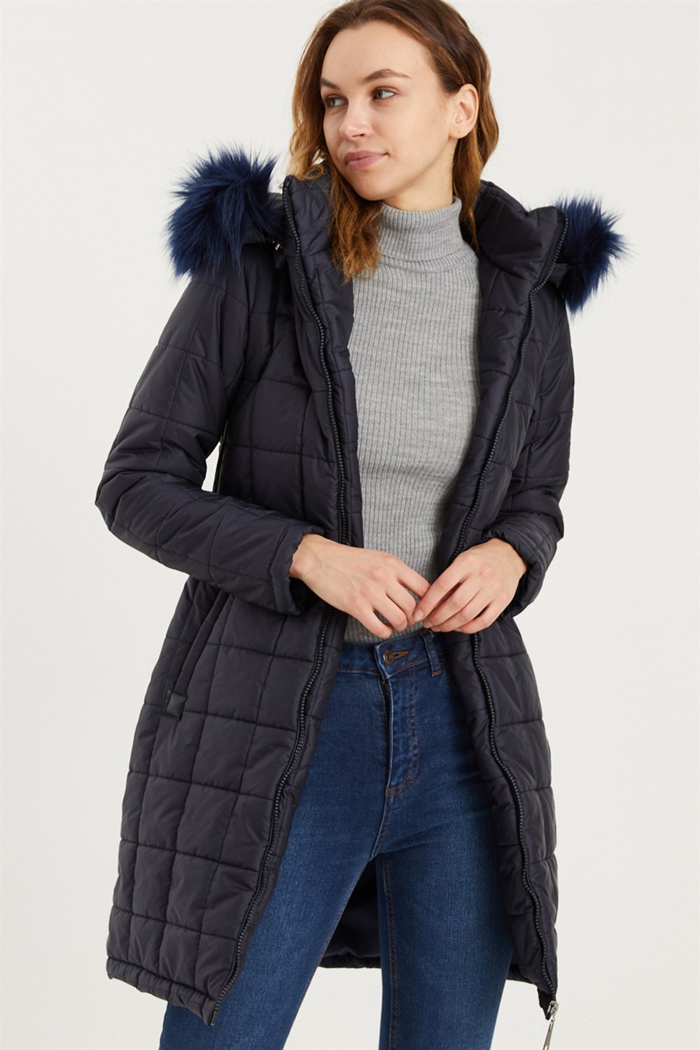 Z6653 DEWBERRY BAYAN KABAN-LACİVERT
