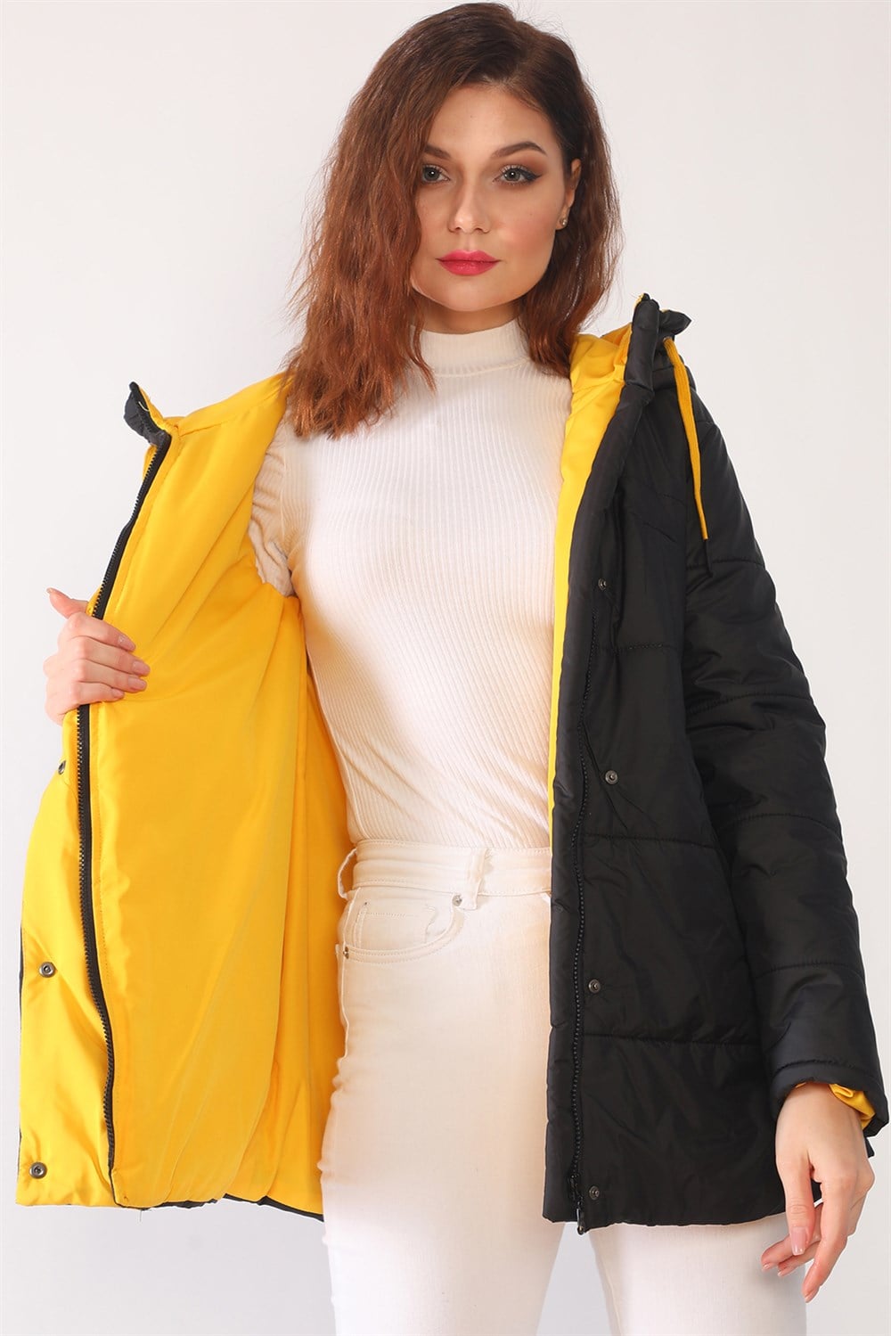 Z6660 DEWBERRY BAYAN KABAN-SİYAH