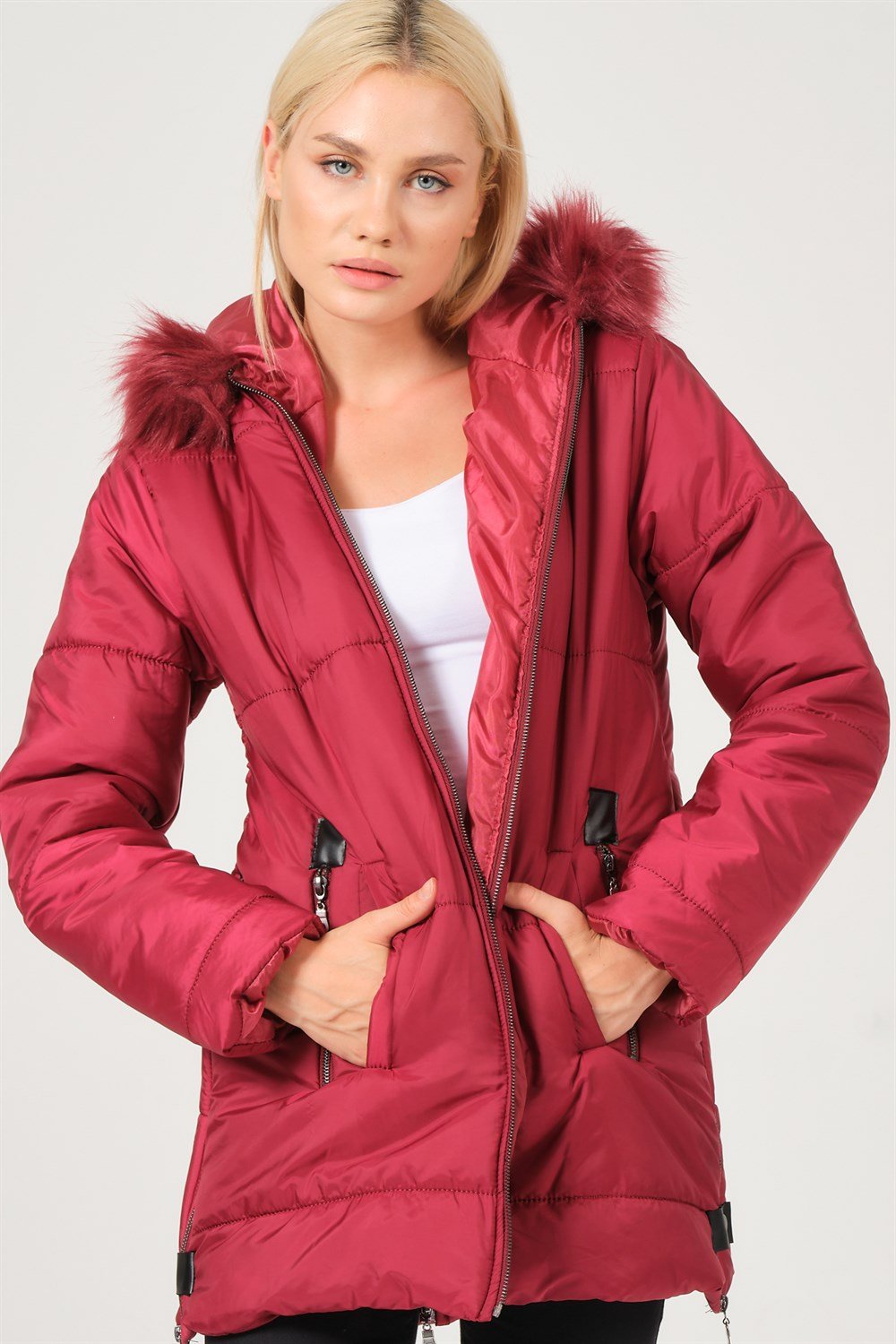 Z6668 DEWBERRY BAYAN KABAN-AÇIK BORDO