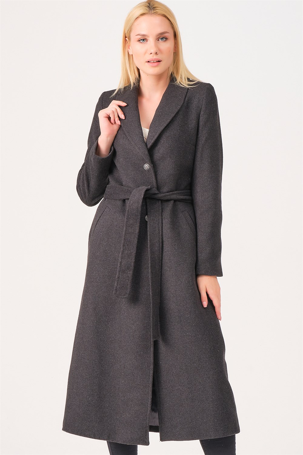 Z6681 DEWBERRY BAYAN PALTO-ANTRASİT