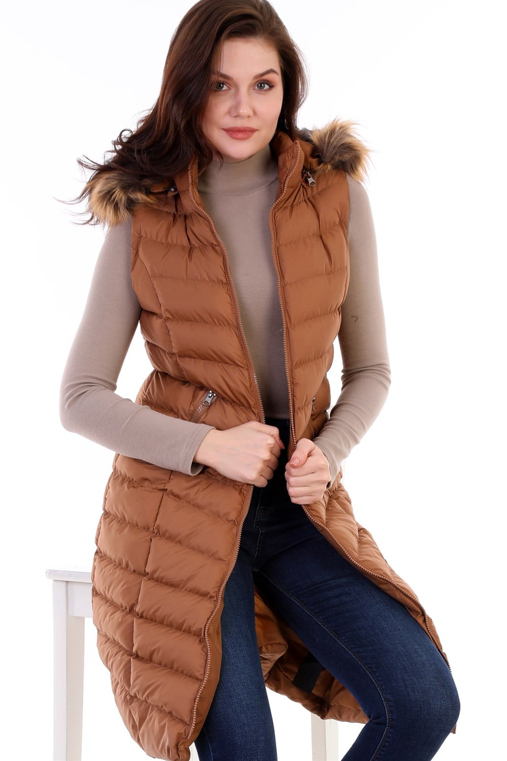 Z6684 DEWBERRY BAYAN YELEK-CAMEL