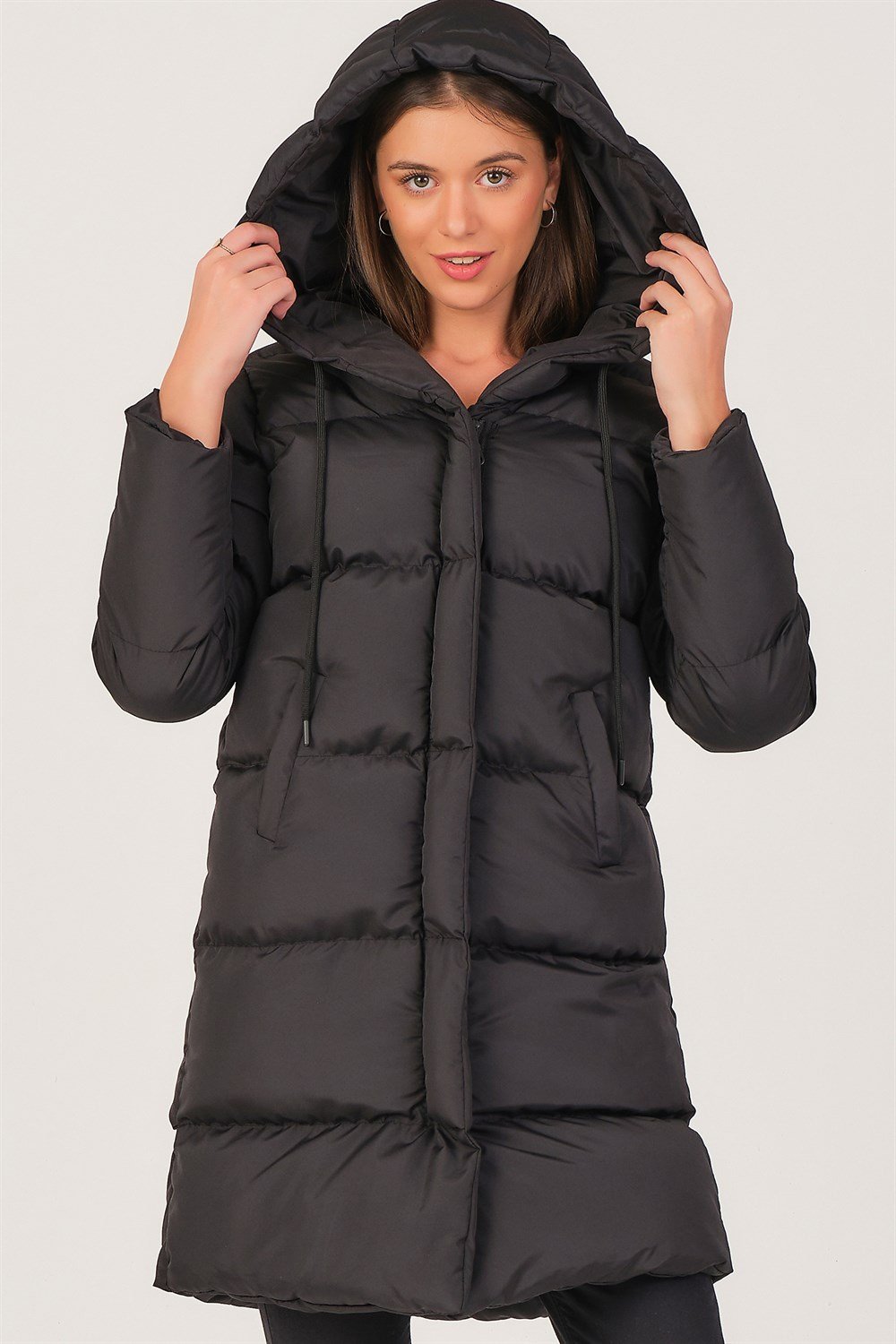 Z6687 DEWBERRY BAYAN KABAN-SİYAH