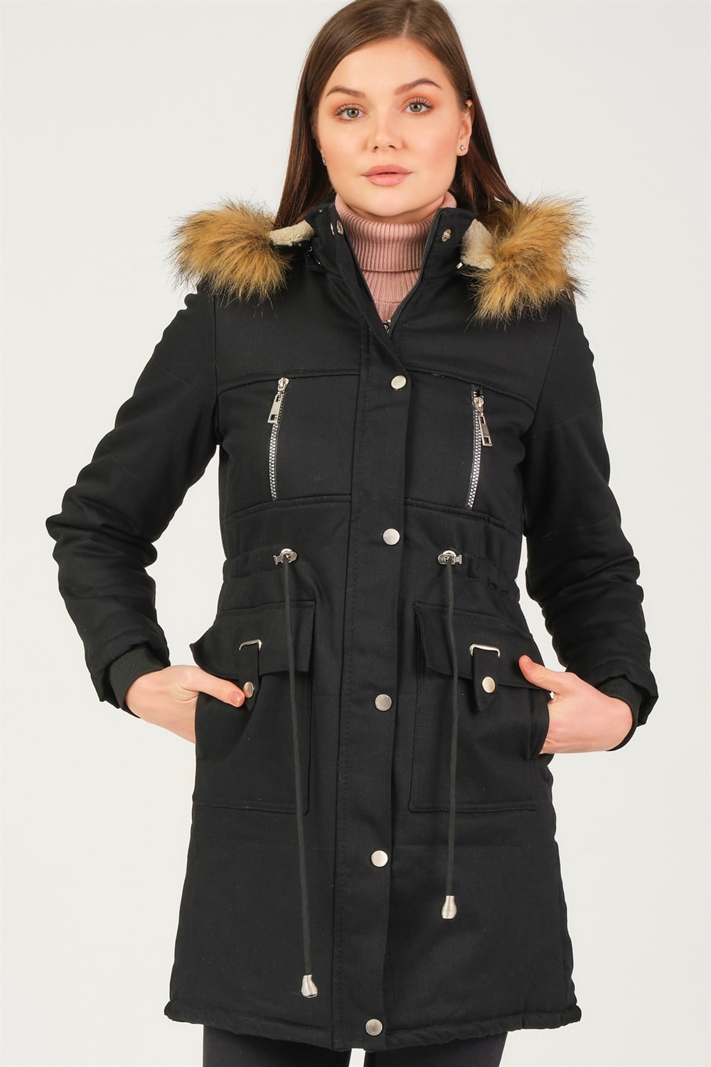 Z6711 DEWBERRY CREMONA BAYAN KABAN-SİYAH