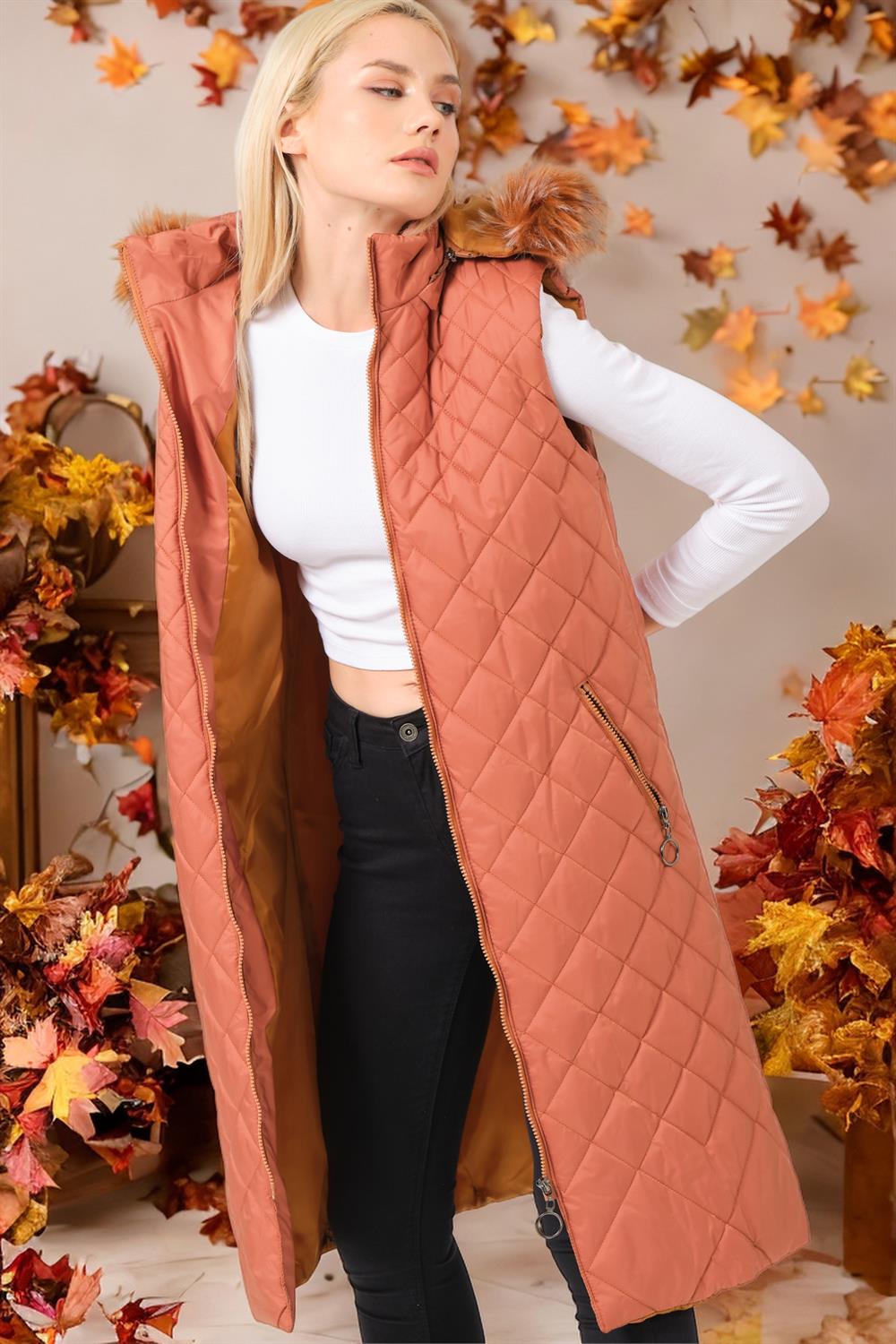 Z6718 DEWBERRY BAYAN YELEK-CAMEL