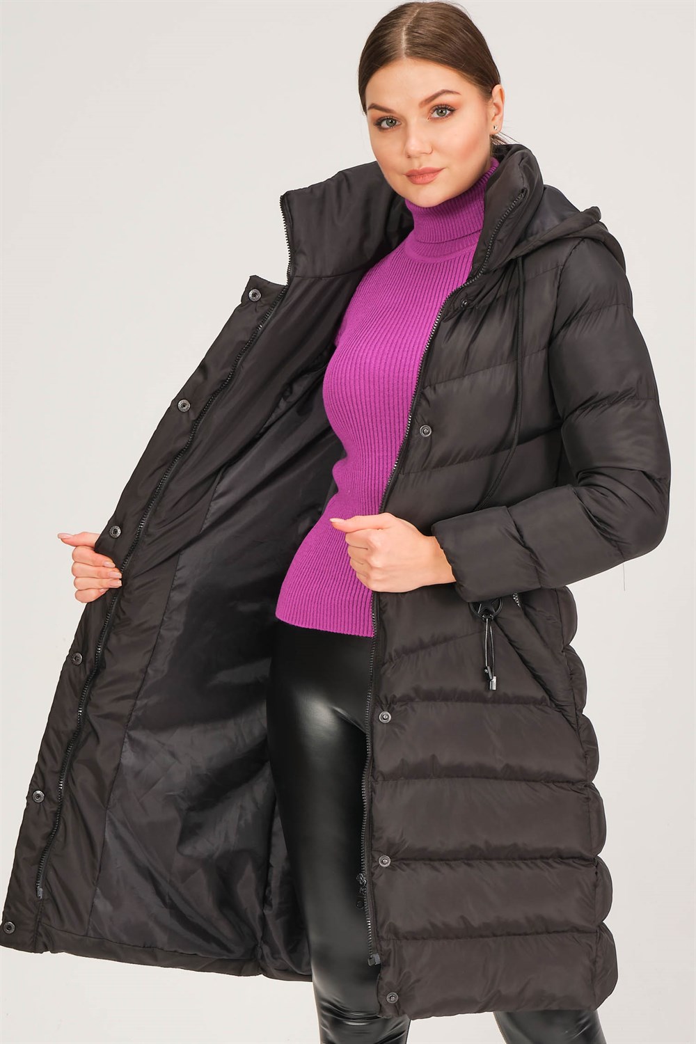 Z6719 DEWBERRY BAYAN KABAN-SİYAH