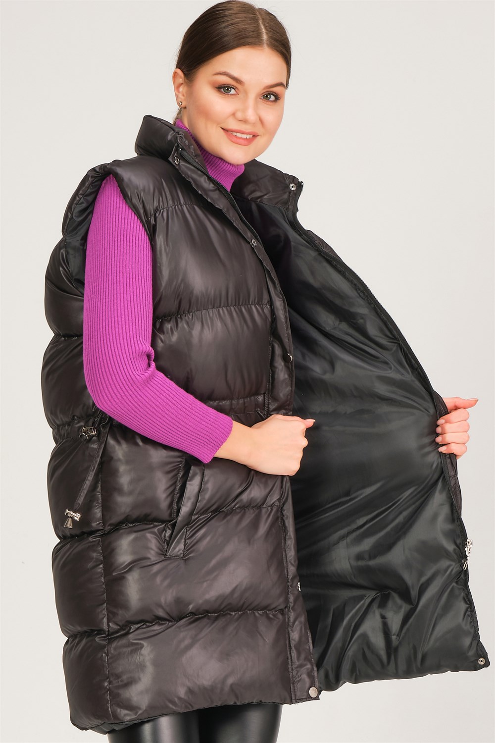 Z6732 DEWBERRY HK STYLE BAYAN YELEK-SİYAH