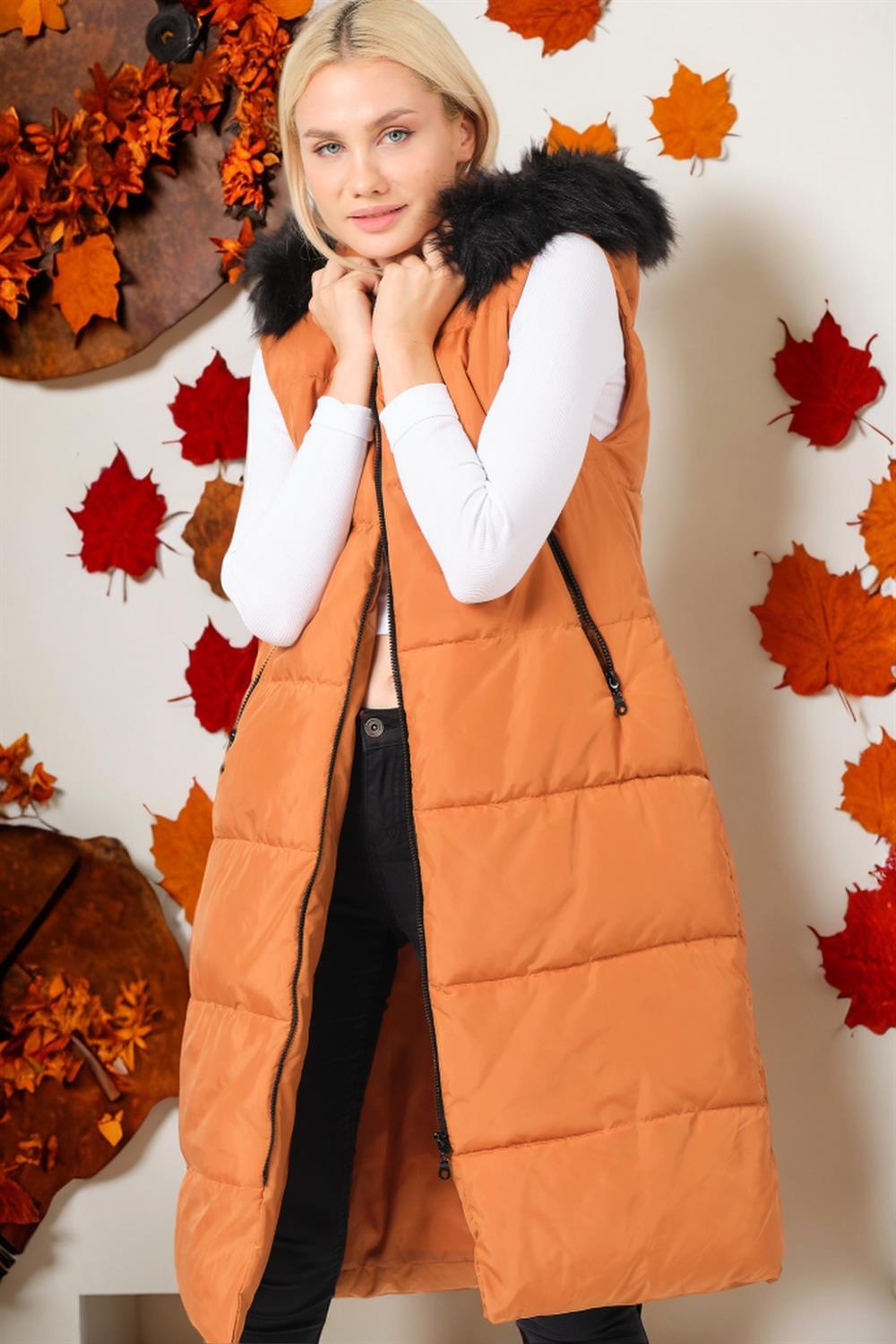 Z6741 DEWBERRY BAYAN YELEK-DÜZ TABA