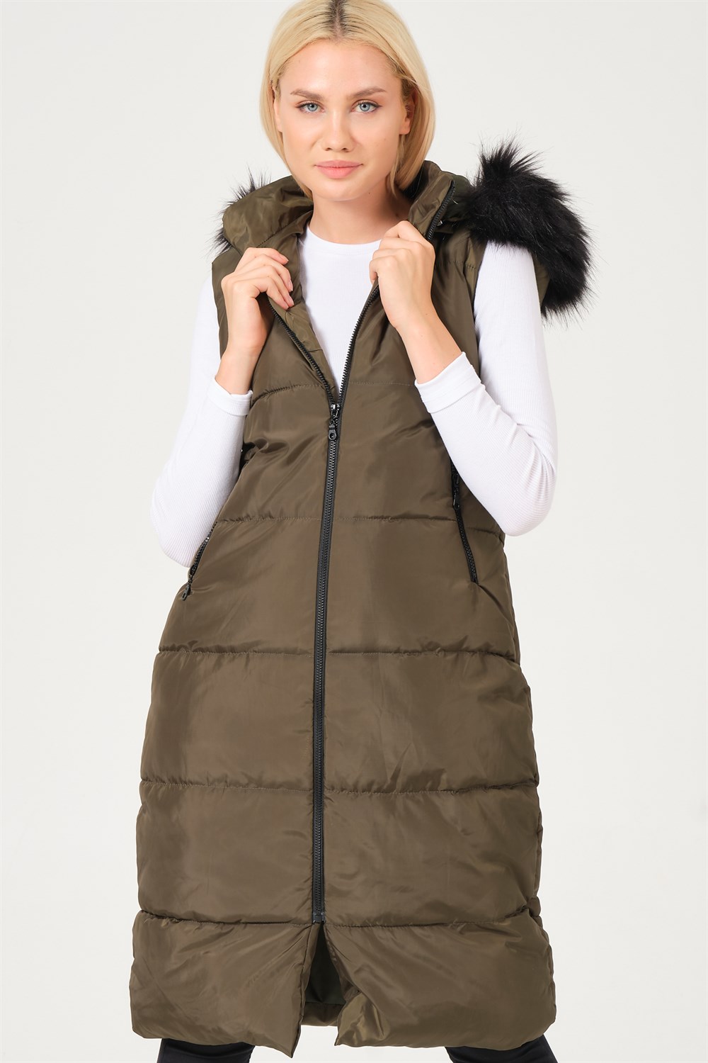 Z6741 DEWBERRY BAYAN YELEK-HAKİ