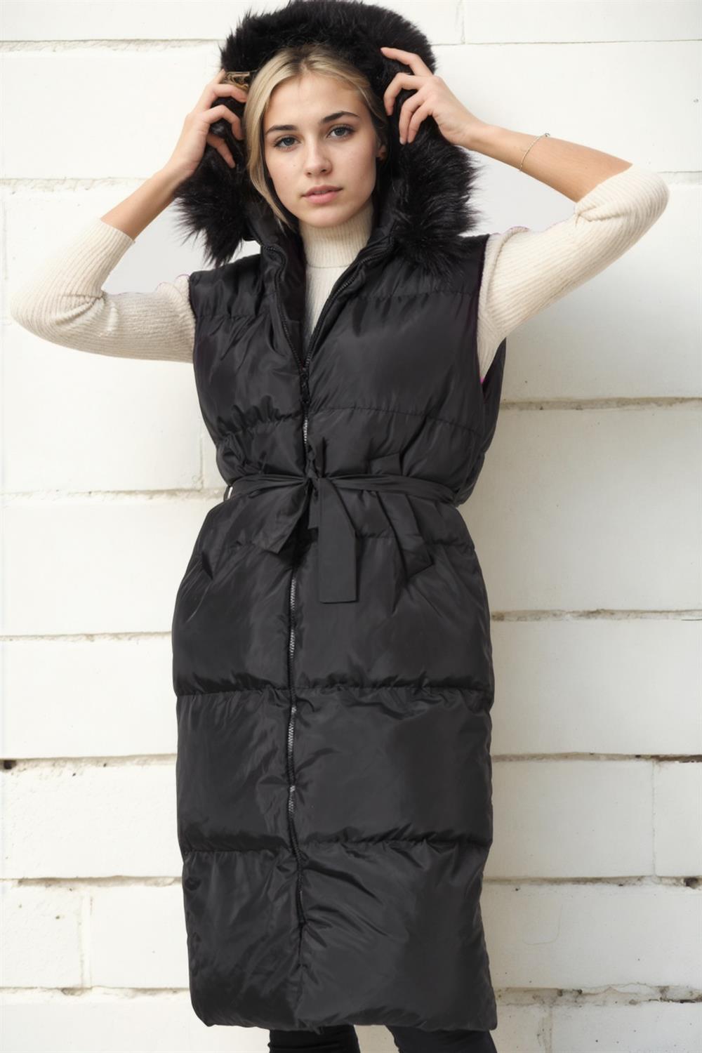 Z6744 DEWBERRY BAYAN YELEK-SİYAH-A