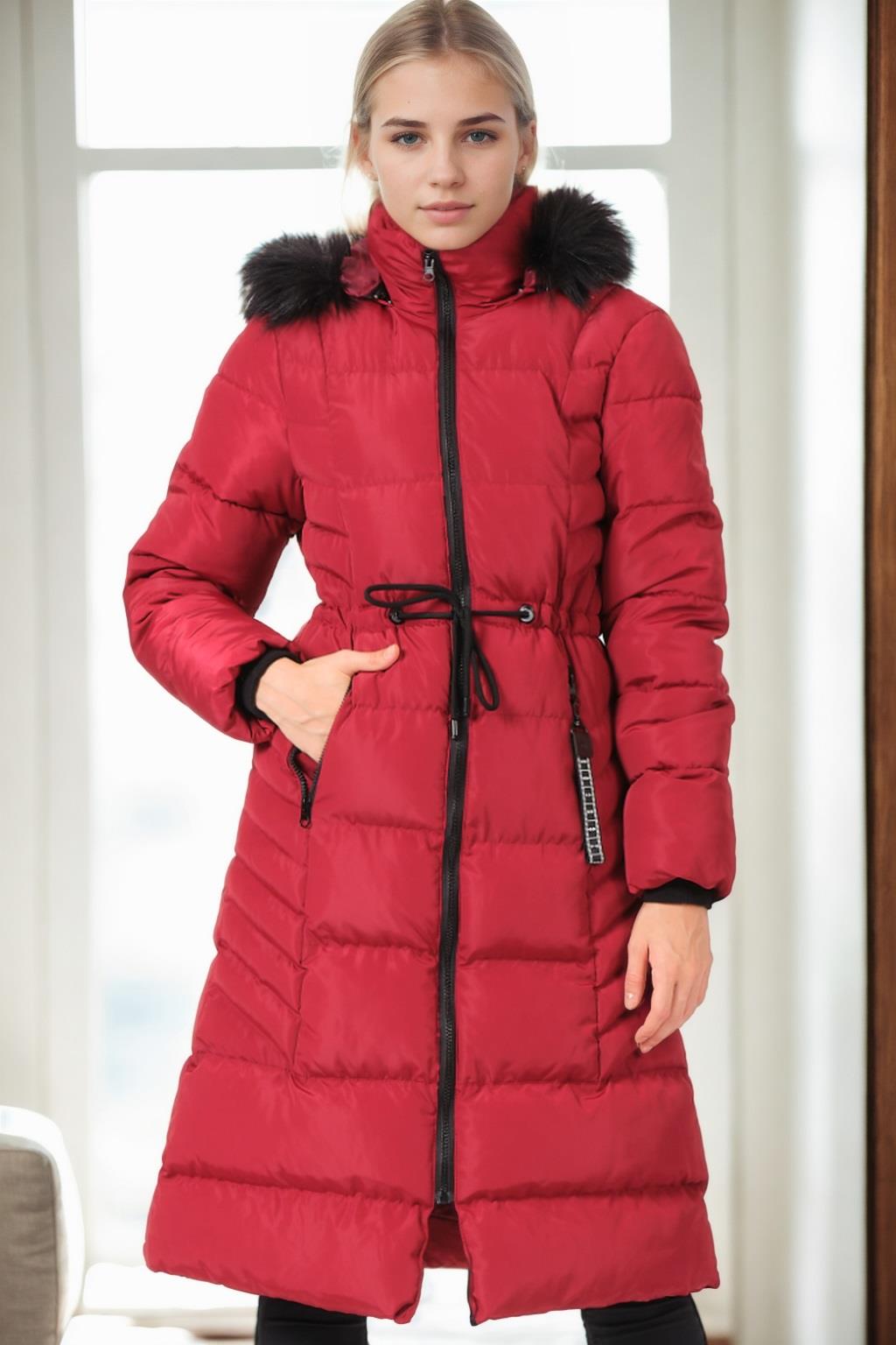 Z6758 DEWBERRY BAYAN KABAN-DÜZ BORDO