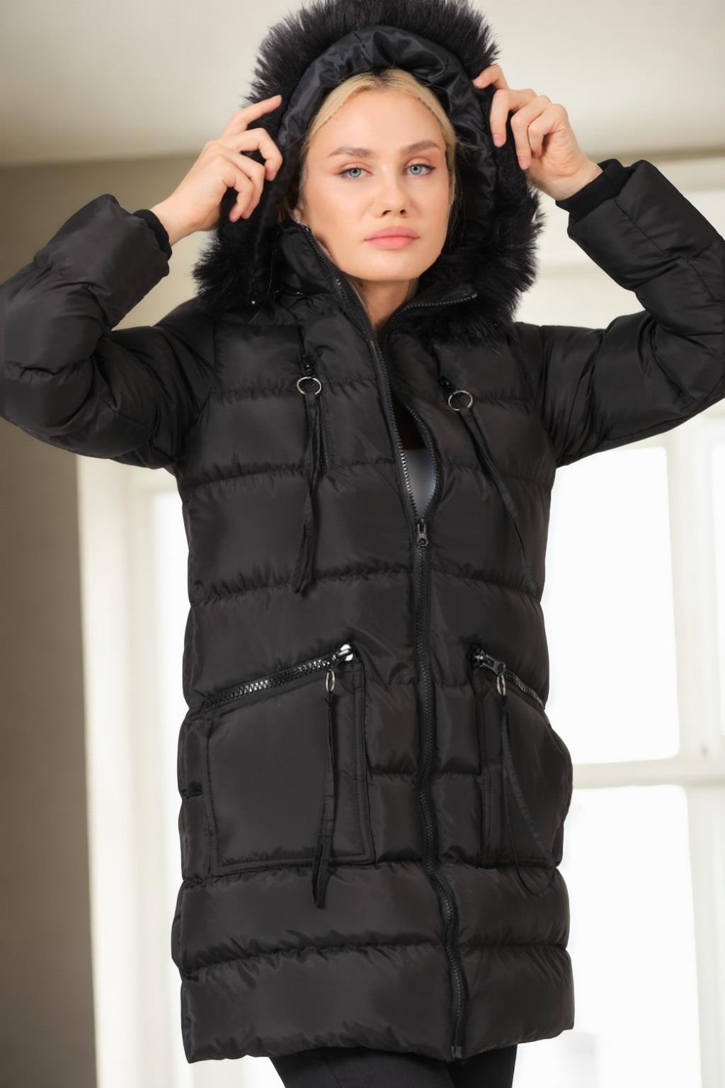 Z6763 DEWBERRY BAYAN KABAN-SİYAH-1