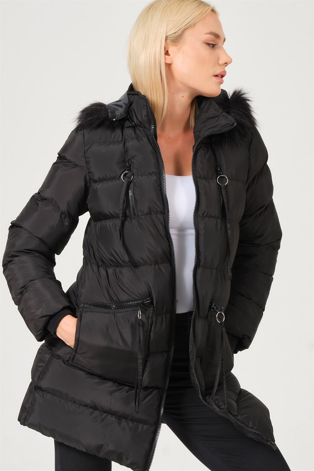 Z6763 DEWBERRY BAYAN KABAN-SİYAH