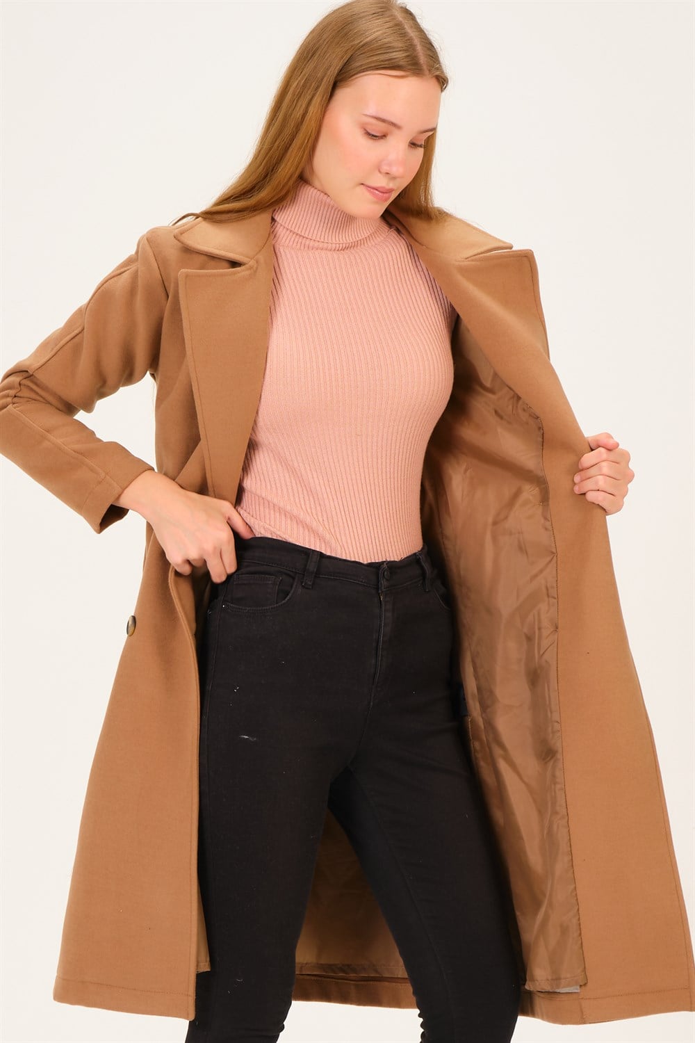 Z6765 DEWBERRY BAYAN PALTO-CAMEL