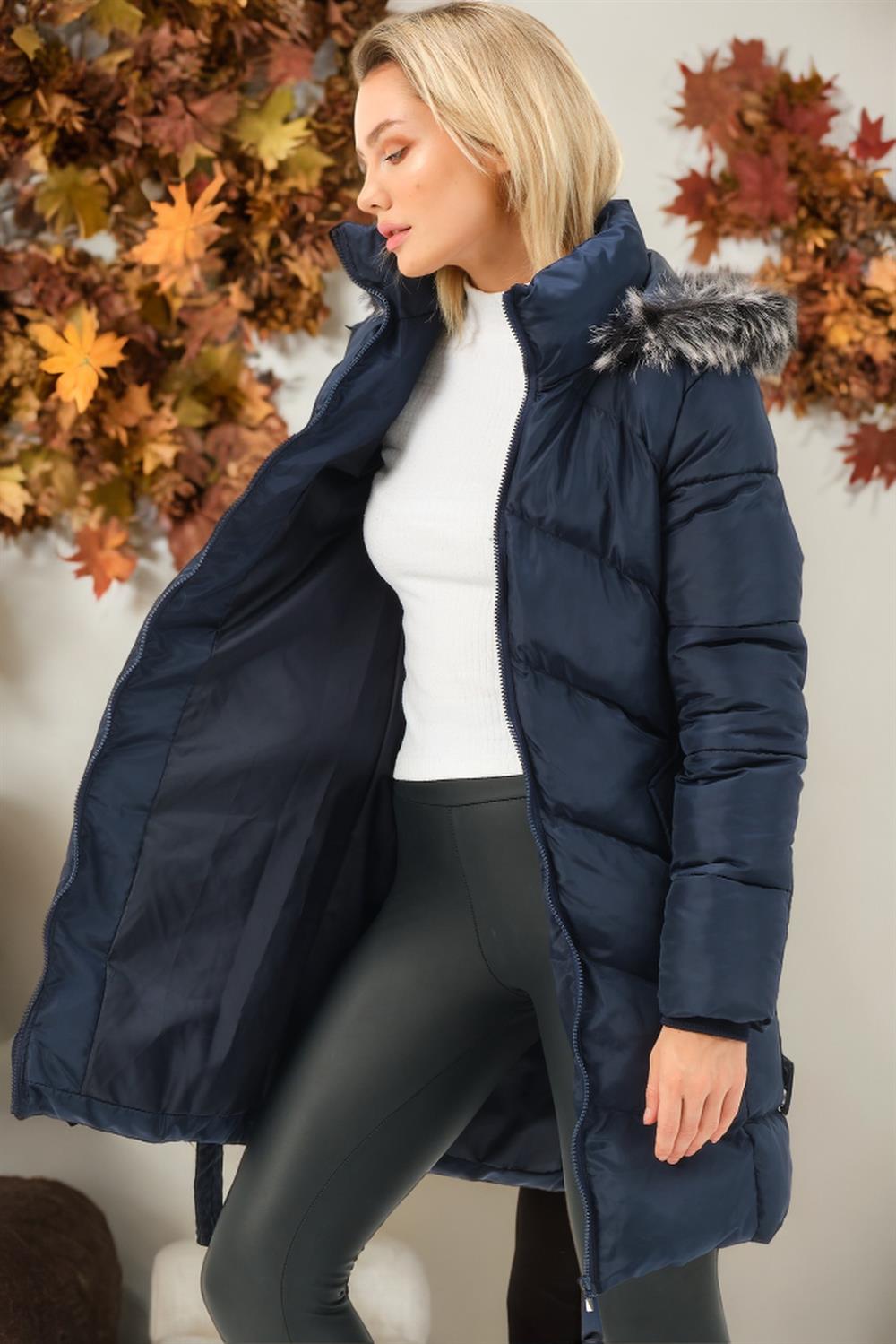 Z6768 DEWBERRY BAYAN KABAN-DÜZ LACİVERT