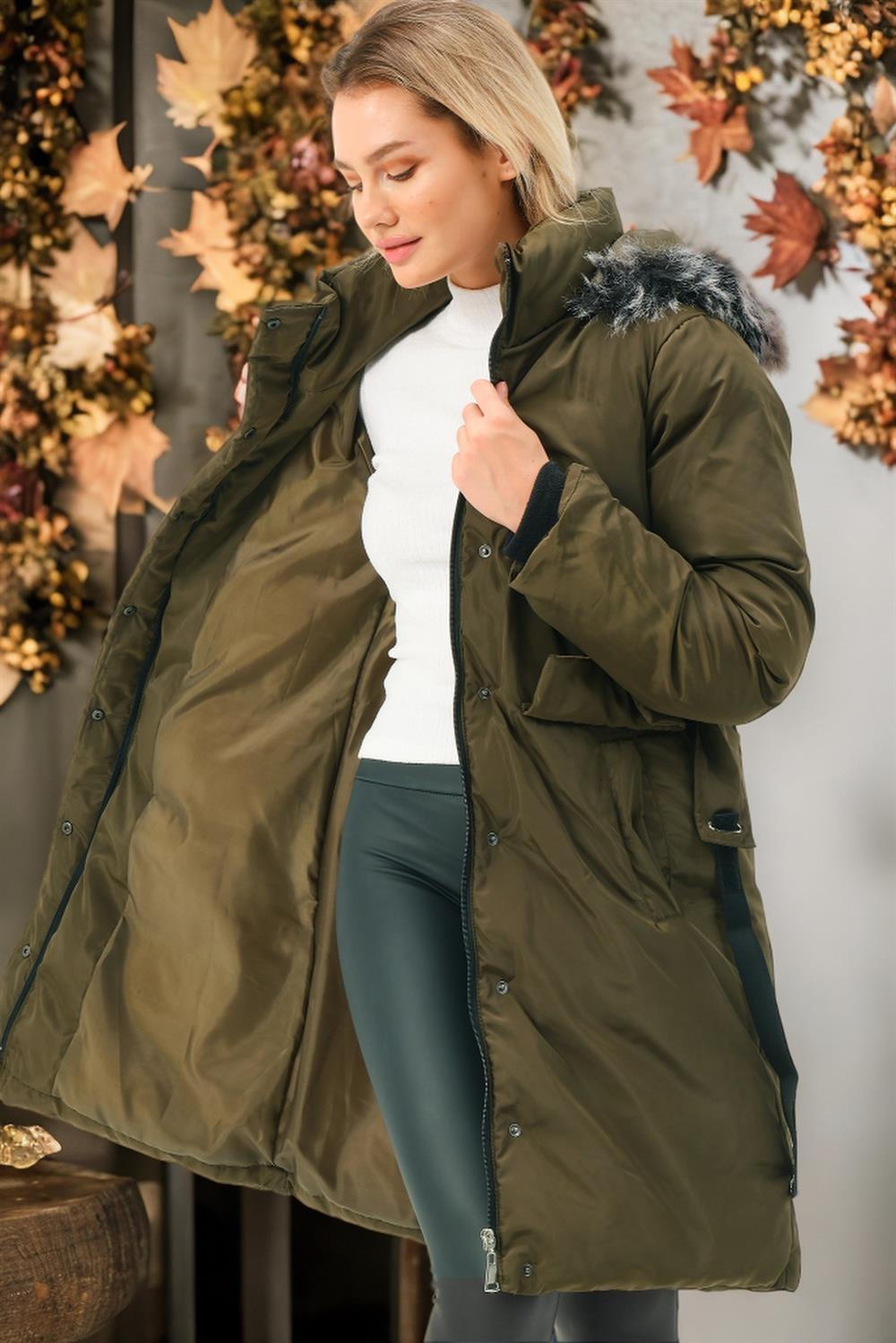 Z6774 DEWBERRY BAYAN KABAN-DÜZ HAKİ