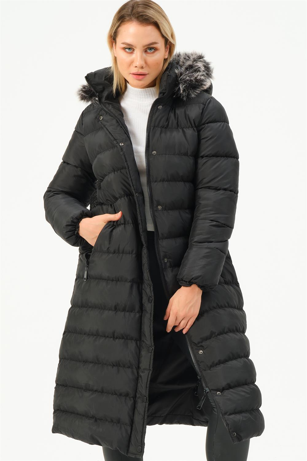 Z6779 DEWBERRY BAYAN KABAN-SİYAH