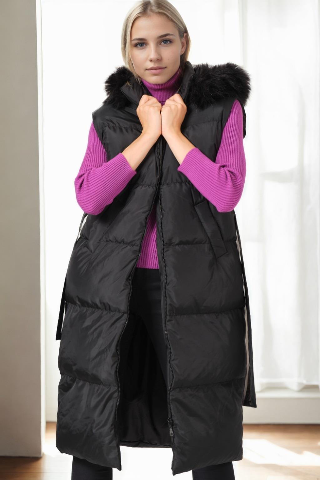 Z8744 DEWBERRY BAYAN YELEK-SİYAH