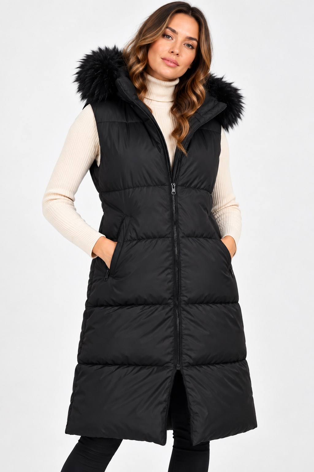 Z9741 DEWBERRY BAYAN YELEK-SİYAH-1