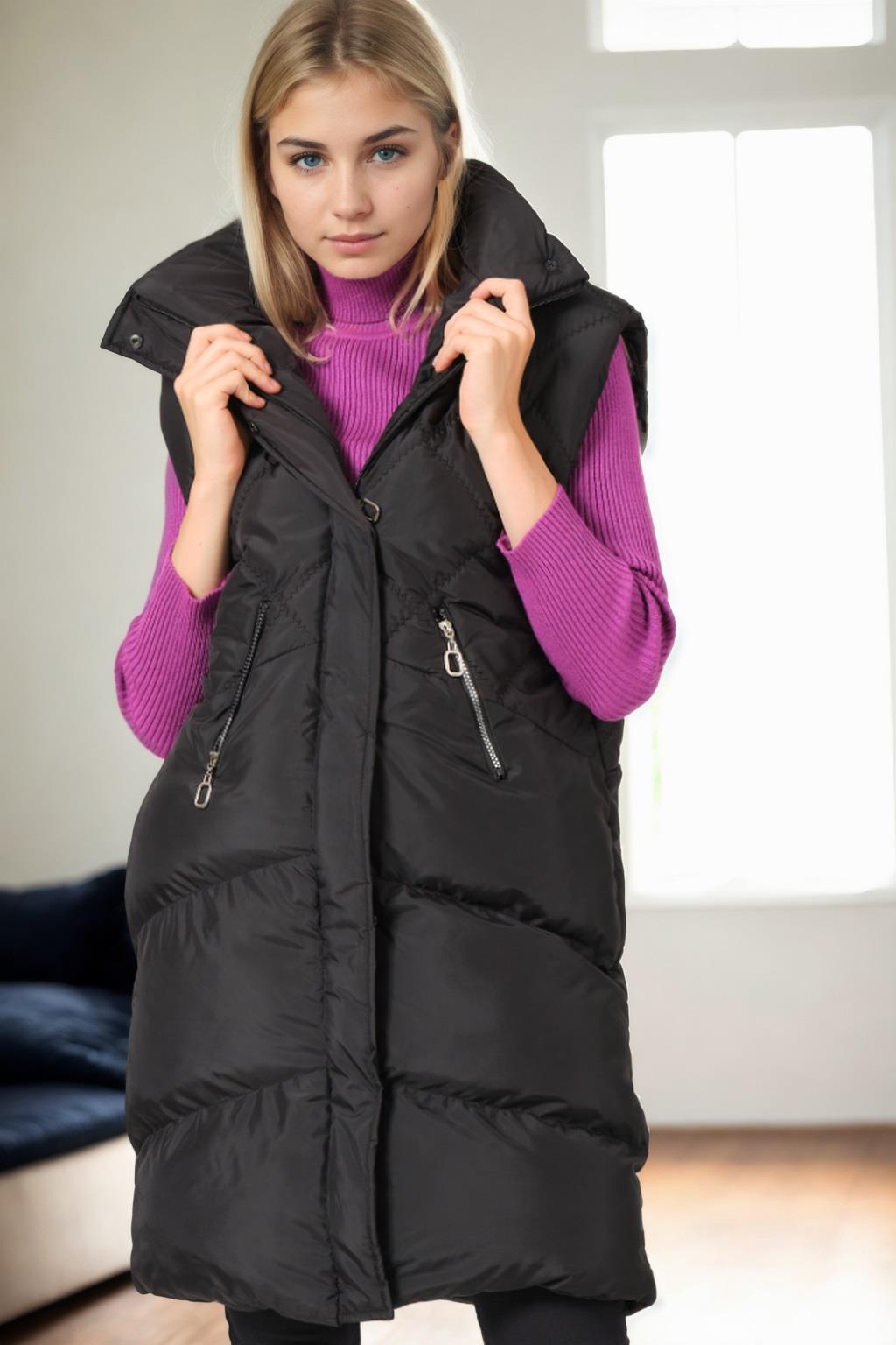 Z9743 DEWBERRY BAYAN YELEK-SİYAH