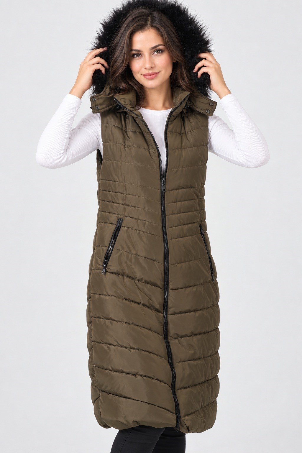 Z9752 DEWBERRY BAYAN YELEK-HAKİ-1
