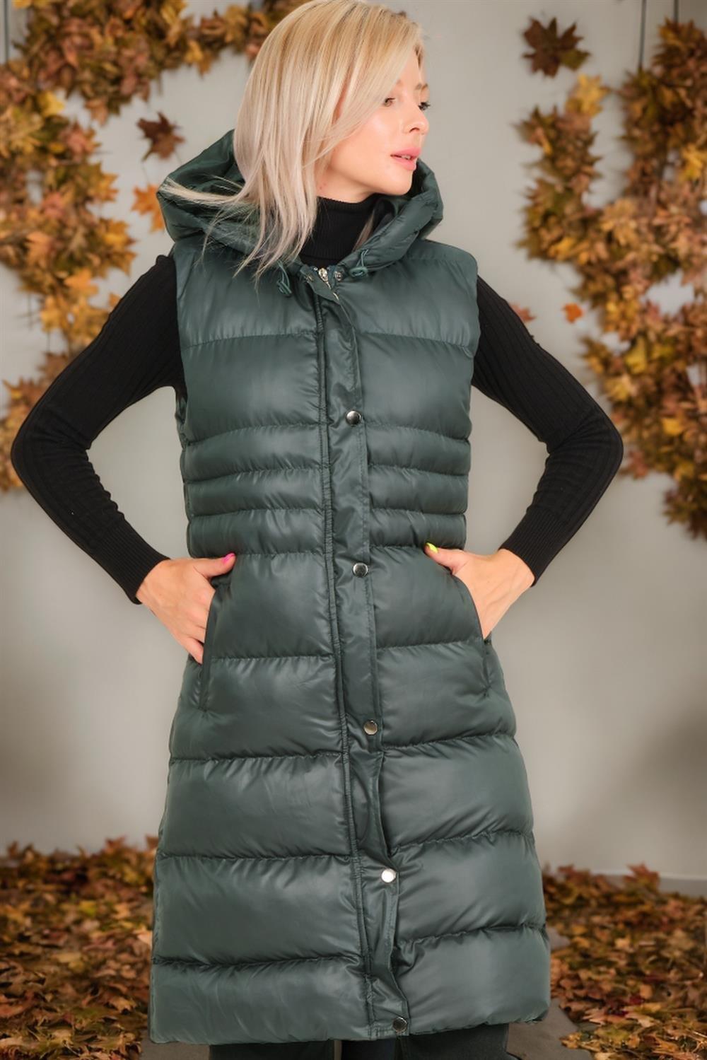 Z9757 DEWBERRY BAYAN YELEK-YEŞİL