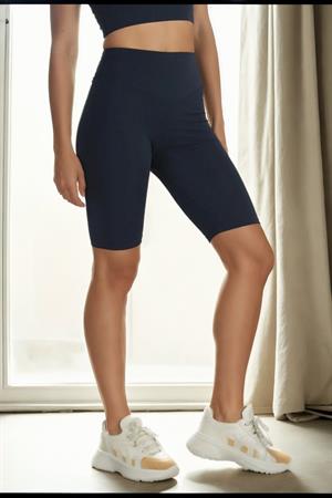 95111 Dewberry Sports Compact High Waist Short Leggings-LACİVERT