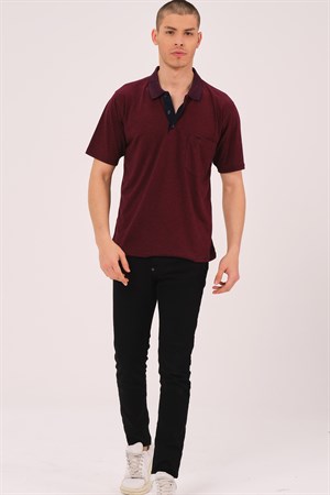 T0062 DEWBERRY ERKEK T-SHIRT-BORDO