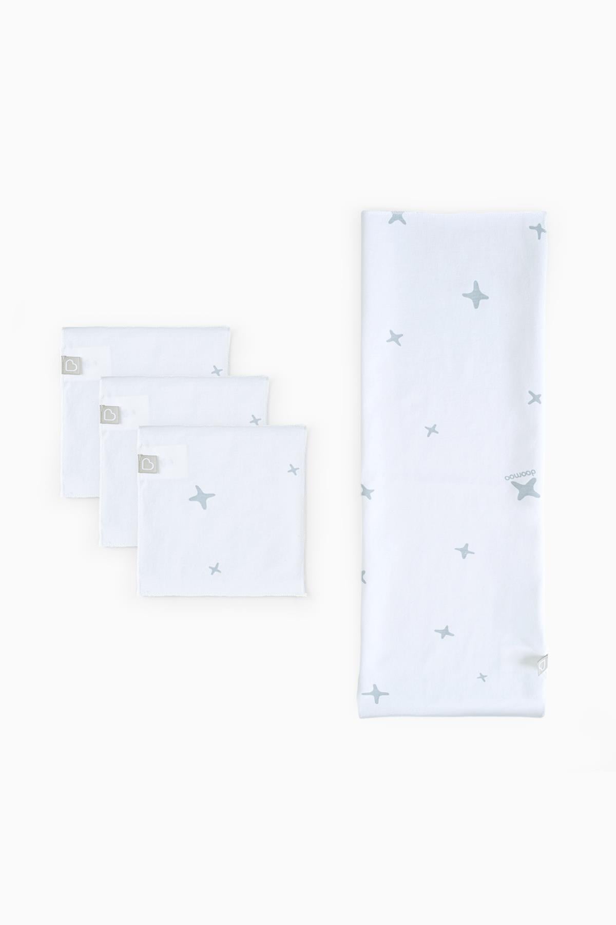 Boumini Bebek Omuz ve 3lü Ağız Bezi Mavi Yıldızlar