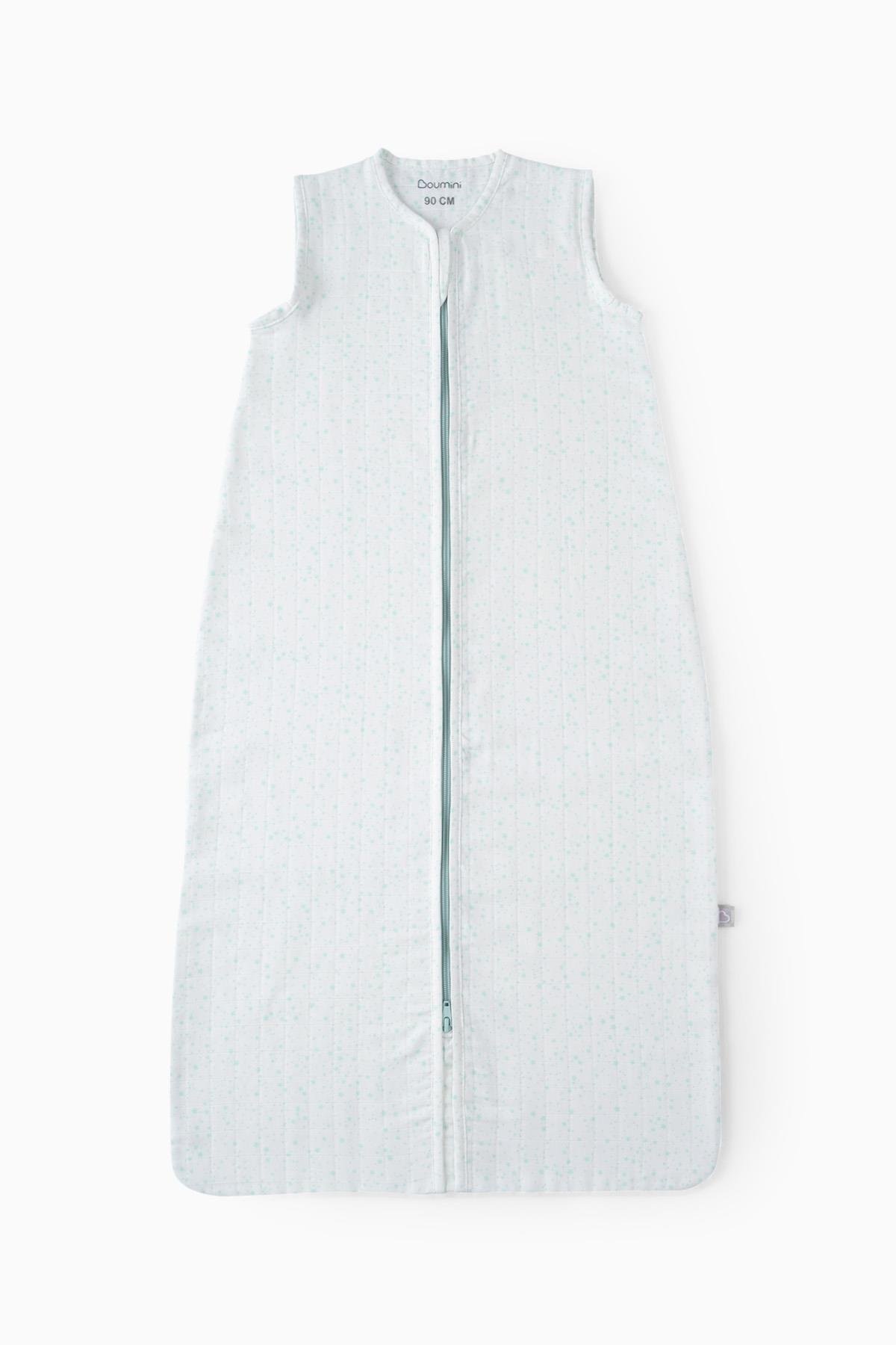 Boumini Müslin Bebek Uyku Tulumu 90 cm Yeşil Yıldızlar