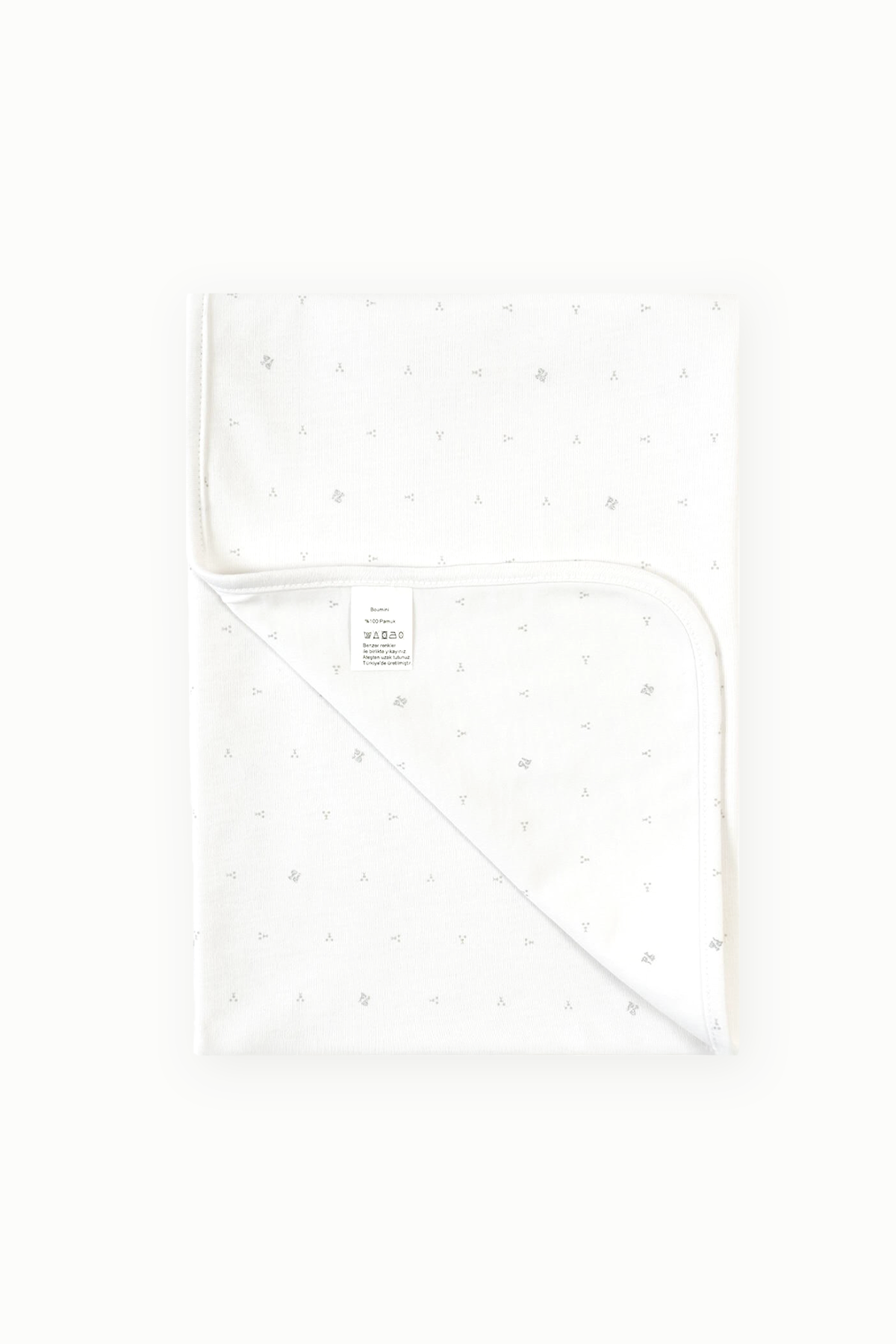 BouminiBoumini 80x80 cm %100 Pamuklu Çift Katlı Bebek Battaniyesi BeyazBattaniye