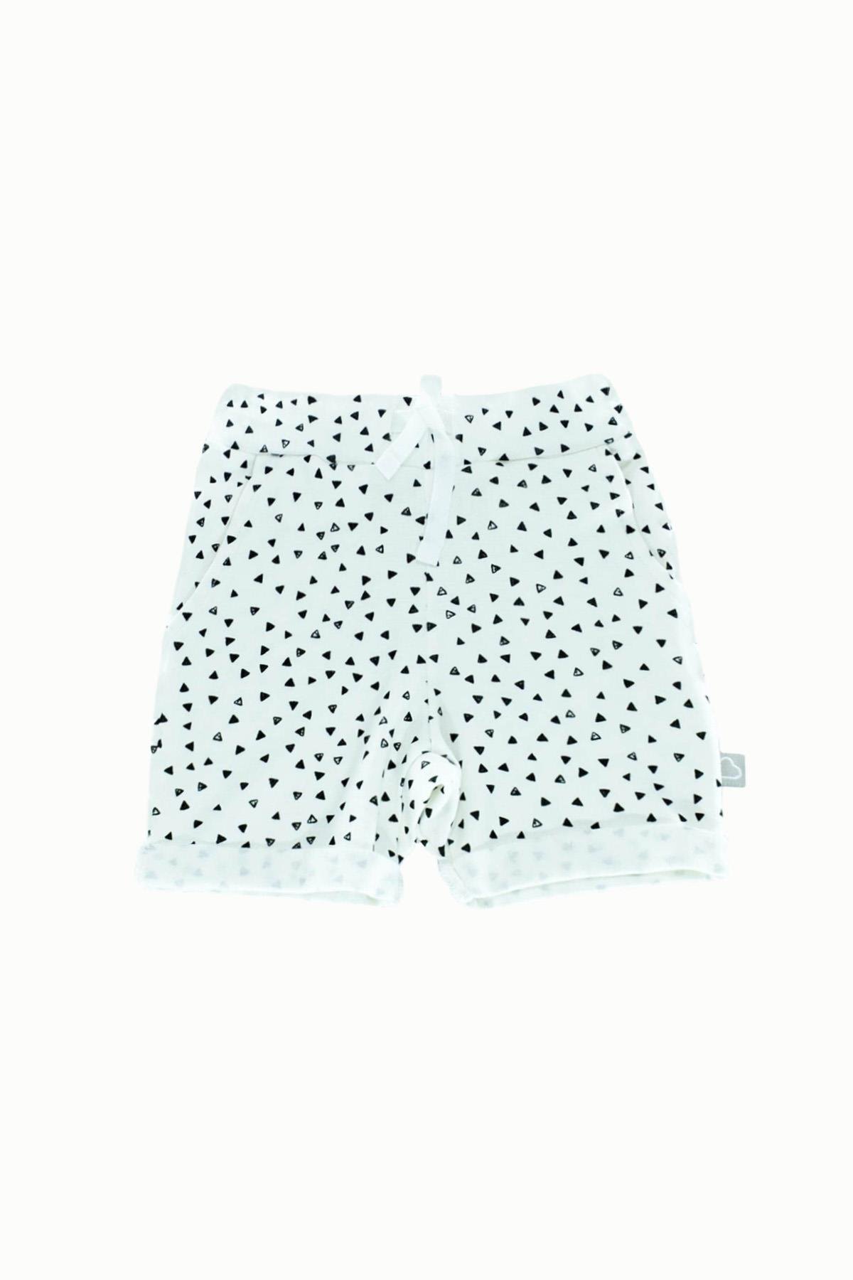 BouminiBoumini Bebek Çocuk Şort Üçgenler SiyahPantolon Şort