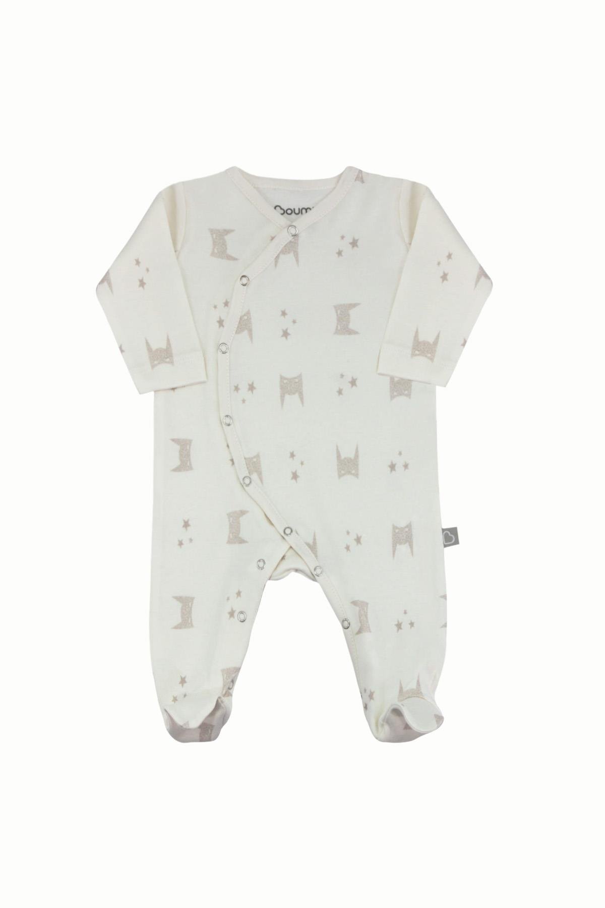 BouminiBoumini Bebek Patikli Bebek Tulumu I am Batman KremTulum