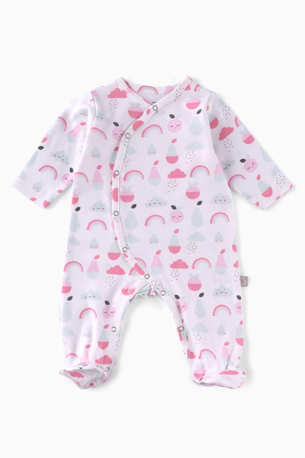 Boumini Bebek Patikli Bebek Tulumu Meyve DesenliTulum Boumini Bebek Patikli Bebek Tulumu Meyve Desenli Boumini