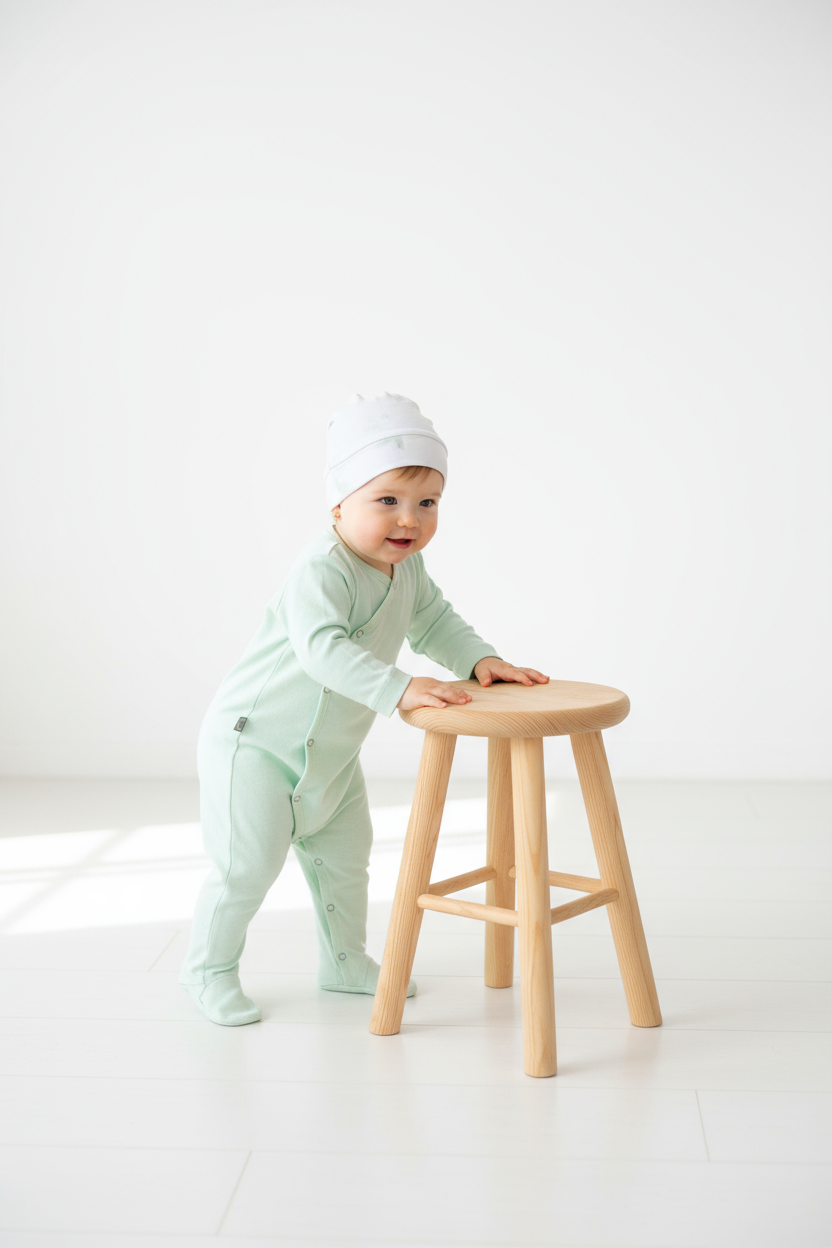 BouminiBoumini Bebek Patikli Tulum Şapka Set MintTulum