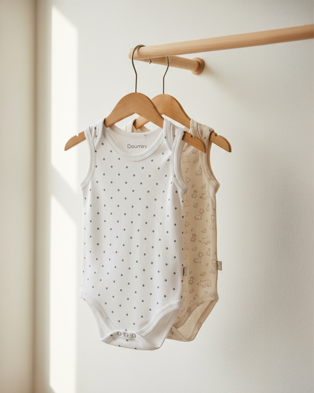 BouminiBoumini Pamuklu 2'li Bebek Çıtçıtlı Atlet Body EkruBody&Zıbın