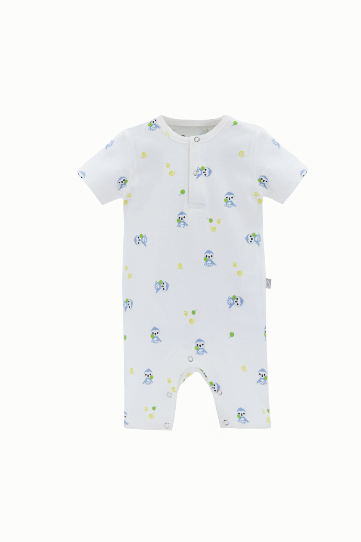 BouminiBoumini Pamuklu Kısa Kollu Şort Bebek Tulum Mavi MiskinTulum