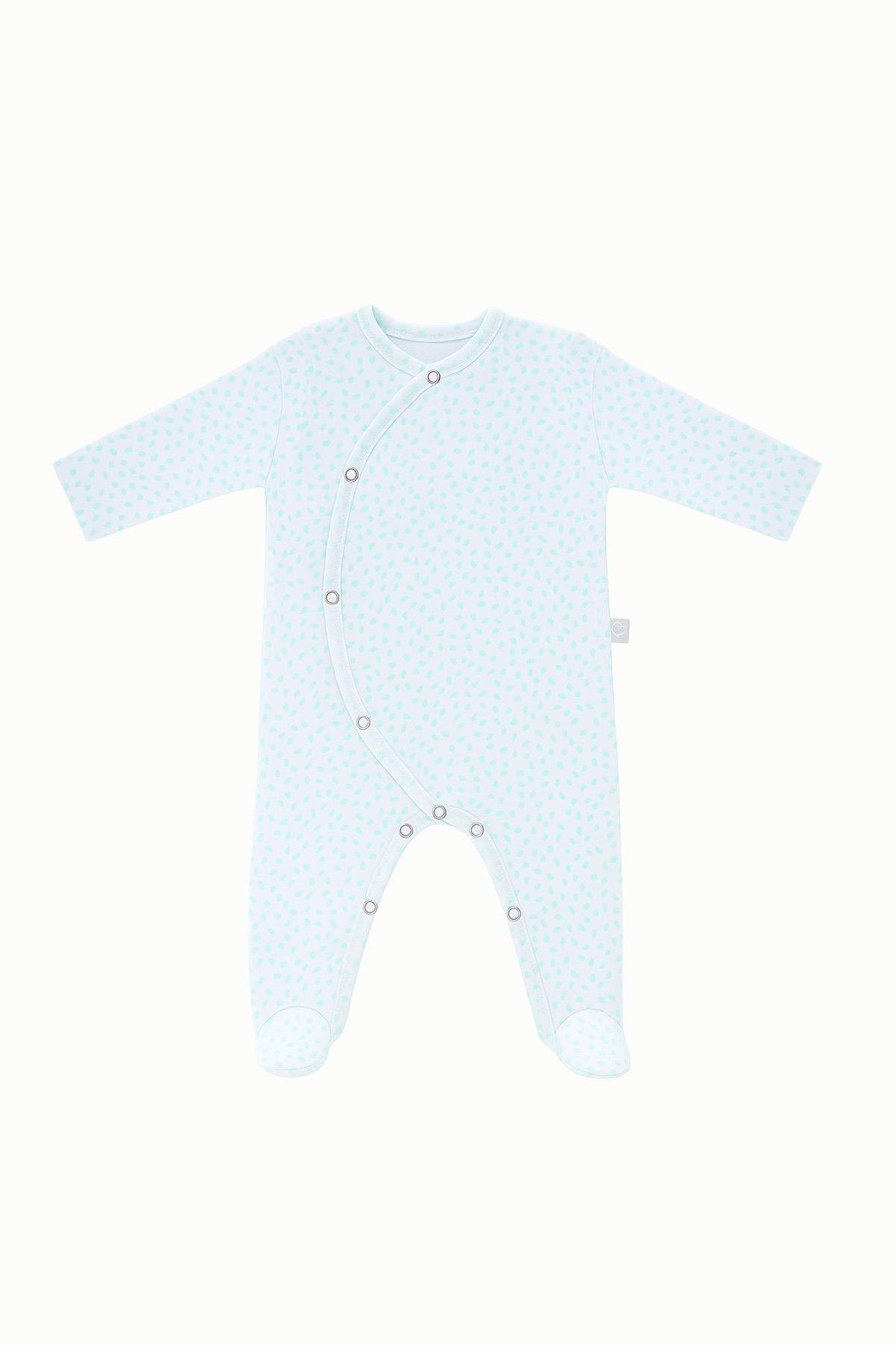 BouminiBoumini Yeni Doğan Patikli Bebek Tulumu Yapraklar MintTulum