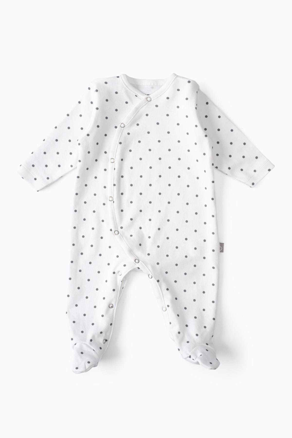 Boumini Bebek Patikli Tulum Gri Puantiyeli