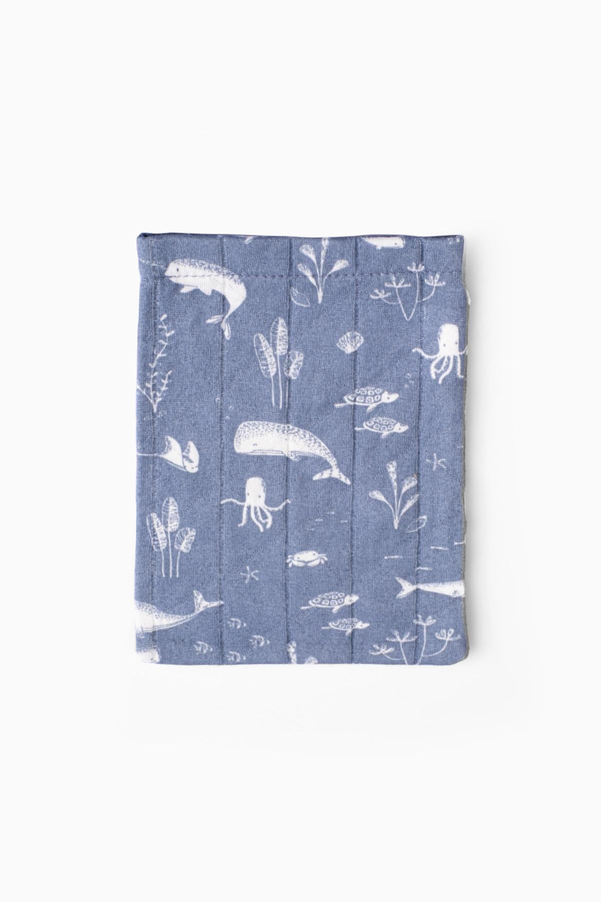 Bebek Müslin Kese Balık Desenli Mavi